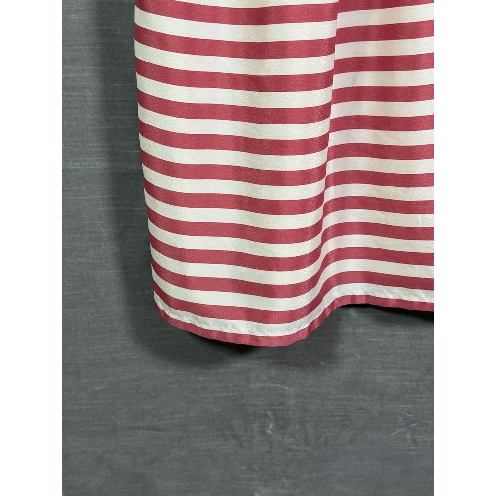 Ann Taylor Loft Women Red White Striped Sleeveless V-Neck Elastic Waist Dress XS - Picture 10 of 14